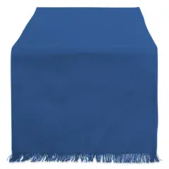 DII&reg; 108" Solid Heavyweight Fringed Table Runner Navy
