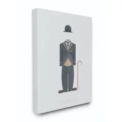 Stupell Industries Charlie Chaplin Minimalist Illustration Canvas Wall Art