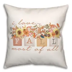 Love Fall Bouquet Throw Pillow