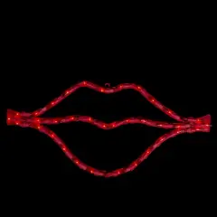 8" Lighted Red Lips Window Silhouette Decoration