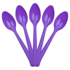 JAM Paper Premium Disposable Plastic Spoons, 48ct. Purple