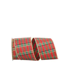 JAM Paper 2.5" x 10yd. Wired Highbirn Plaid Ribbon