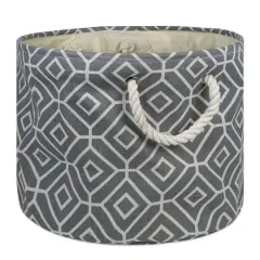DII&reg; Large Round Stained Glass Polyester Bin Gray
