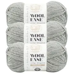3 Pack Lion Brand&reg; Wool-Ease&reg; Roving Origins Yarn Heather Grey