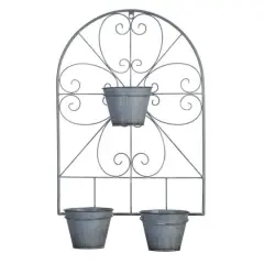 23'' Scrollwork Trellis with Flower Pots