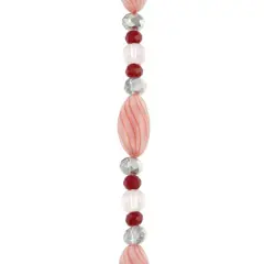 Red Lampwork Glass Stripe Oval Beads by Bead Landing&trade;