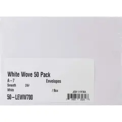 Leader Paper Products White A7 Envelopes, 50ct.