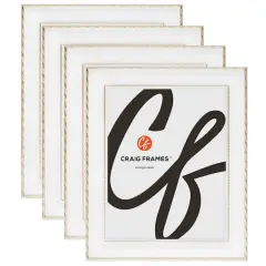4 Pack: Craig Frames Victoria White and Gold Picture Frame