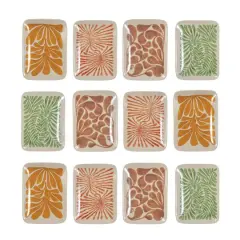 Hello Honey&reg; 6.25" Multicolor Abstract Design Stoneware Plate Set