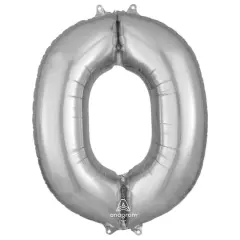 32" Silver Letter Foil Balloon O