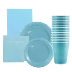 JAM Paper Party Tableware Assortment Pack Sea Blue