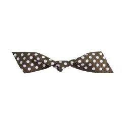 JAM Paper 7/8" Grosgrain Dots Twist Tie Flair Bows, 100ct. Brown/White