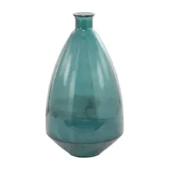 Blue Recycled Glass Handmade Spanish Vase 13" x 13" x 24"