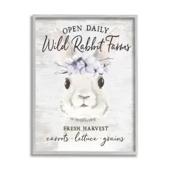 Stupell Industries Wild Rabbit Farms Weathered Floral Crown Sign Framed Giclee Art Gray