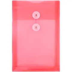 JAM Paper 6.25" x 9.25" Red Plastic Button String Open End Envelopes, 24ct.