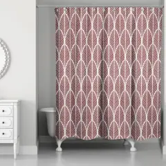 Leaf Shower Curtain Maroon