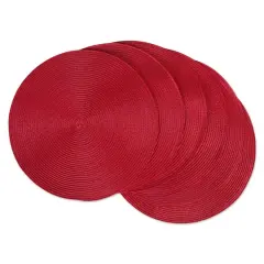 DII&reg; Round Plastic Woven Placemats, 6ct. Tango Red