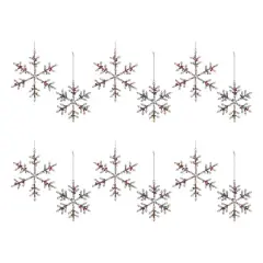 Rainbow Beaded Snowflake Ornament Set