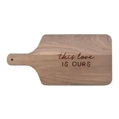 8" x 17" This Love Is Ours Walnut Paddle Cutting Board