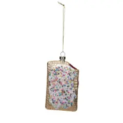 Hello Honey&reg; 4" Glass Toaster Pastry Ornament with Beads & Glitter