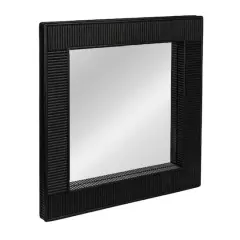 Hello Honey&reg; 28" Black Bamboo Square Wall Mirror