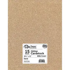 PA Paper&trade; Accents Glitter 8.5" x 11" Cardstock, 15 Sheets Sand