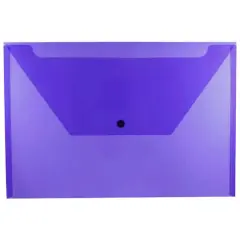 JAM Paper 9.8" x 14.5" Plastic Snap Closure Envelopes, 12ct. Purple