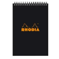 Rhodia&reg; Black Ruled Wire-Bound Pad, 6" x 8.25"