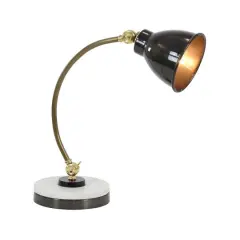 Black Metal Traditional Desk Lamp, 19" x 7" x 12"