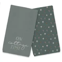 On Cottage Time Tea Towel Set Emerald