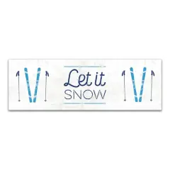 Let It Snow Skis 36x12 Canvas Wall Art