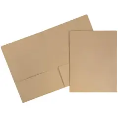 JAM Paper Premium Matte 2-Pocket Folders, 100ct. Kraft Brown