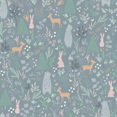 RoomMates Dark Gray Spring Forest Pals Peel & Stick Wallpaper