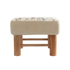 Hello Honey&reg; 16" Floral Embroidered Cotton Upholstered Stool