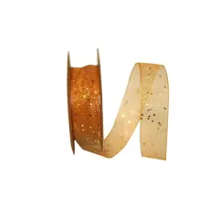 JAM Paper 5/8" x 25yd. Glitter Mono Sheer Ribbon Copper