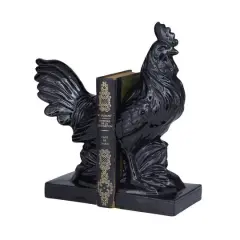 Modern Rooster Farmhouse Dolomite Bookend Set