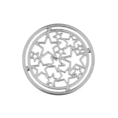 John Bead 22mm Silver Circle of Stars Beadwork Pendants, 6ct.