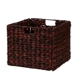 Household Essentials 13" Household Essentials Foldable Wicker Storage Bin Brown