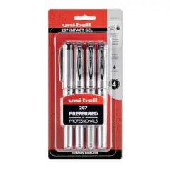 Uni-Ball&reg; Impact Gel Black 4 Pen Set
