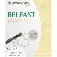 Zweigart&reg; Precut Belfast 32 Count Canvas, 19" x 27" Lemon Yellow/Autumn Gold