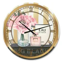 Designart Glam & Fashion Parfum Boudoir III Wall Clock