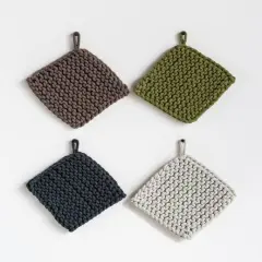 Hello Honey&reg; Square Cotton Crocheted Pot Holders, 4ct.
