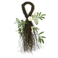 24" Pumpkins & Berries Artificial Fall Harvest Twig Teardrop Swag