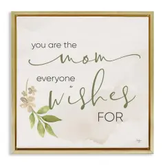 Stupell Industries Mom Everyone Wishes For Floater Framed Art Gold