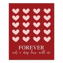 Forever, Not a Day Less with Hearts Tabletop Canvas Art