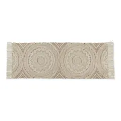 DII&reg; Hand-Loomed Medallion Runner Rug, 2ft. x 6ft. Stone/Natural
