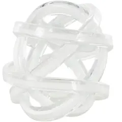 7" White Glass Knot Twisted Sculpture