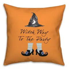 Witch Way To The Party Throw Pillow