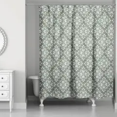 Leafy Medallions Shower Curtain Sage