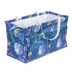 Household Essentials Large-Capacity Krush Utility Tote with 4 Exterior Pockets Blue Sea Shell